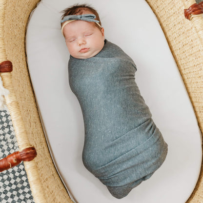 Knit Swaddle Blanket - Slate