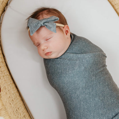 Knit Swaddle Blanket - Slate