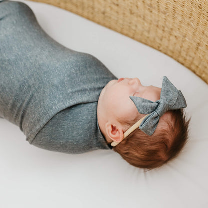 Knit Swaddle Blanket - Slate