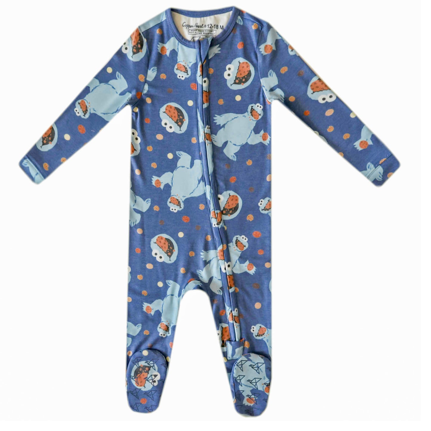 Zip-Up Footie Pajama - Cookie Monster