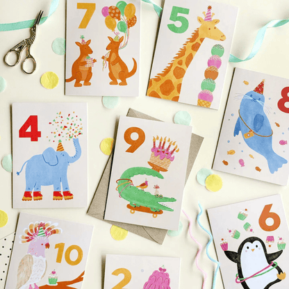 Age 5 Giraffe Birthday Card