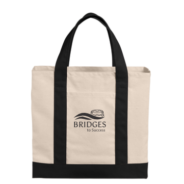 AHL Brainerd House  - BG429 Port Authority® Cotton Canvas Two-Tone Tote with black logo