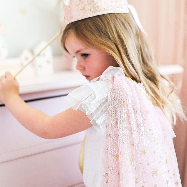 Alimrose Tulle Star Cape Blush Pink