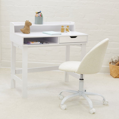 Amari Desk Chair Ivory Boucle