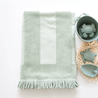 Beach Towel & Silicone Sand Toy Bundle Sage