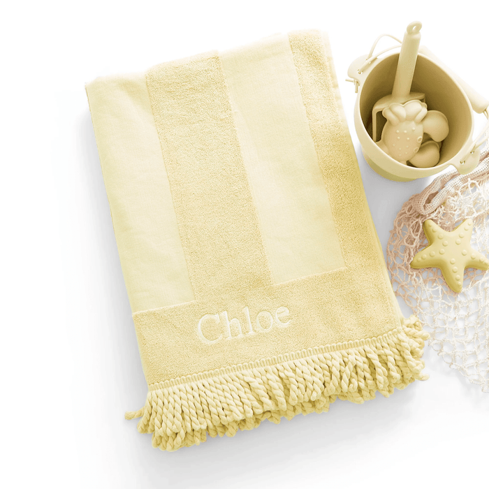 Beach Towel & Silicone Sand Toy Bundle Lemon Sorbet