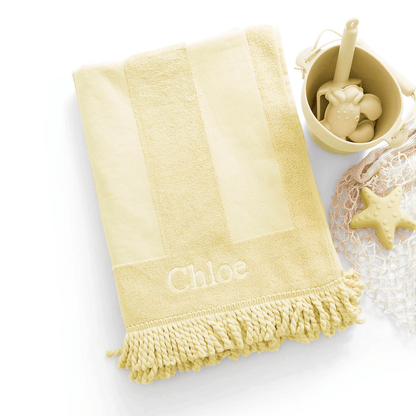 Beach Towel & Silicone Sand Toy Bundle Lemon Sorbet