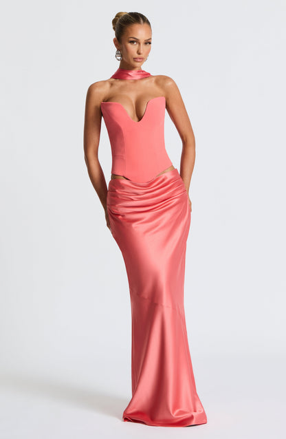 Bernadette Maxi Skirt - Coral Pink
