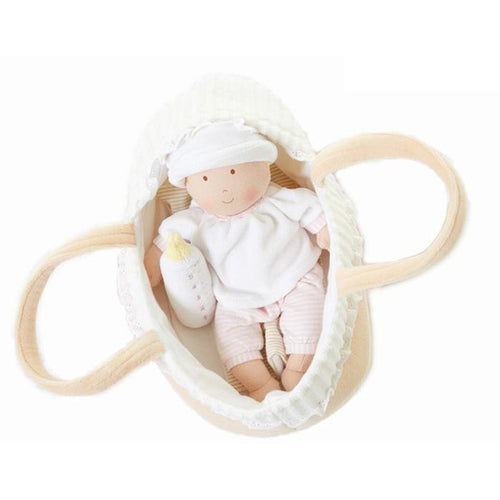Bonikka Carry Cot With Baby Doll, Bottle & Blanket-