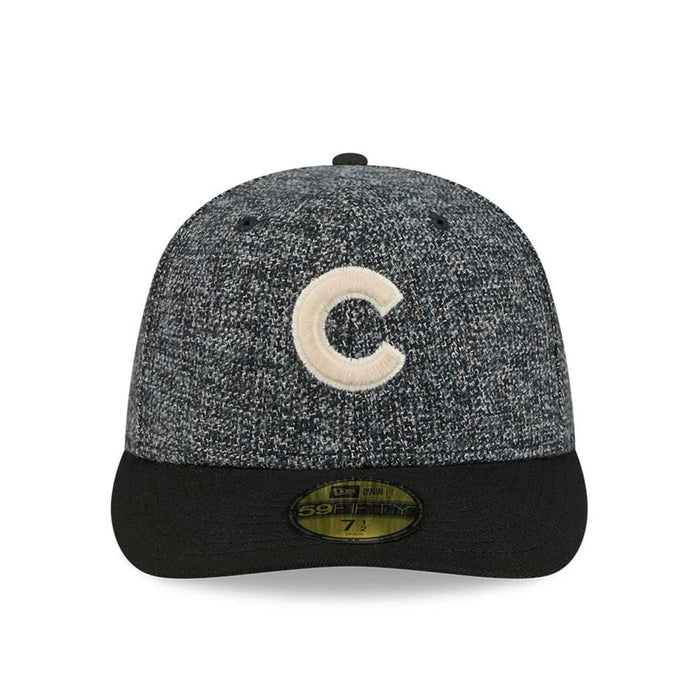 Pictured is this MLB Tweedy Cotton Chicago Cubs 59FIFTY Fitted cap in black. 3