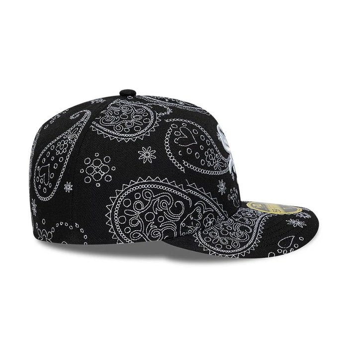 Pictured is this MLB All Over Paisley Chicago White Sox Low Profile 59FIFTY Fitted cap in black. 6