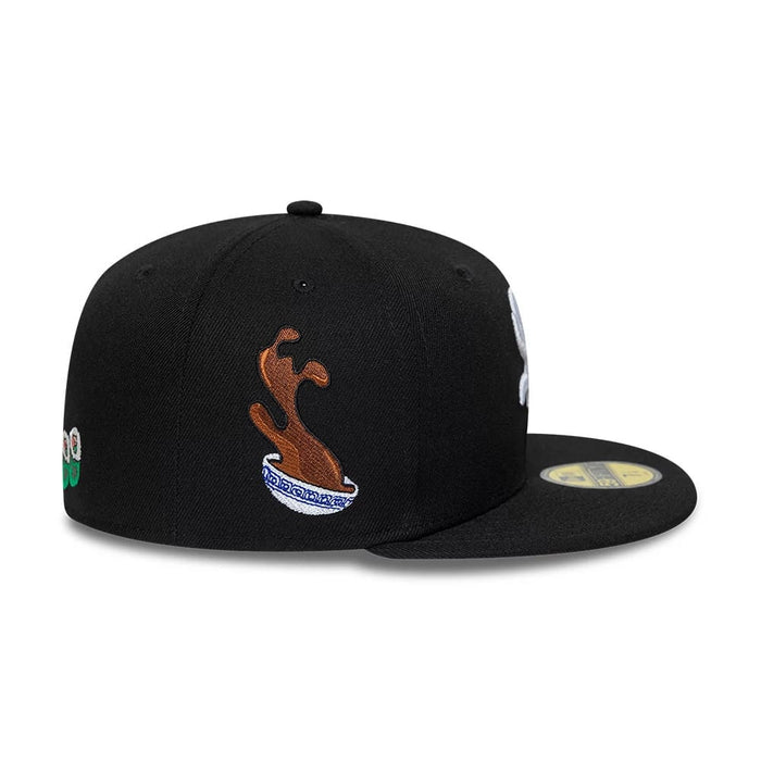 Pictured is this MLB Food Chicago White Sox 59FIFTY Fitted cap in black. 5