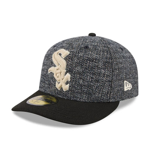 Pictured is this MLB Tweedy Cotton Chicago White Sox 59FIFTY Fitted cap in black. 1