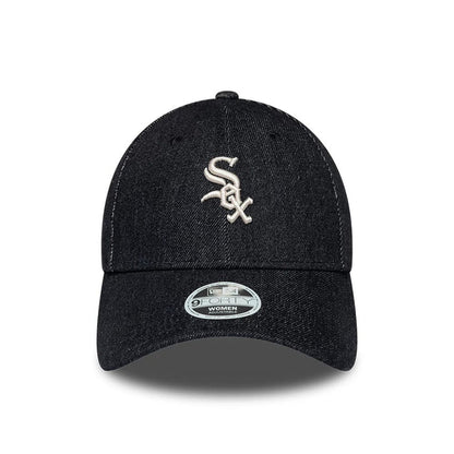 Pictured is this Womens MLB Denim Chicago White Sox 9FORTY Bowback cap in black. 3