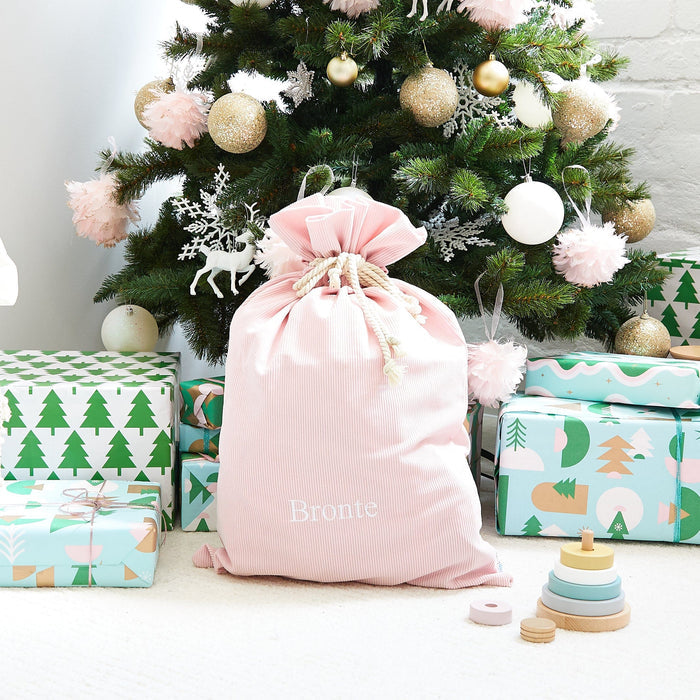 Corduroy SANTA SACK blush pink