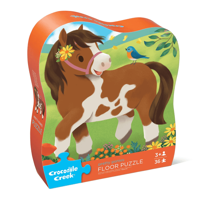Crocodile Creek Classic Floor Puzzle 36 pc - Pretty Ponies