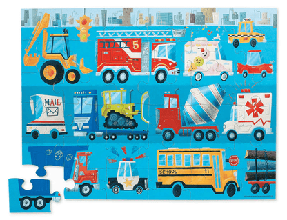 Crocodile Creek Classic Floor Puzzle 36 pc -Vehicles