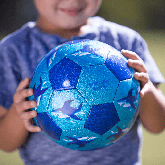 Crocodile Creek Glitter Soccer Ball - Shark City (Size 3)