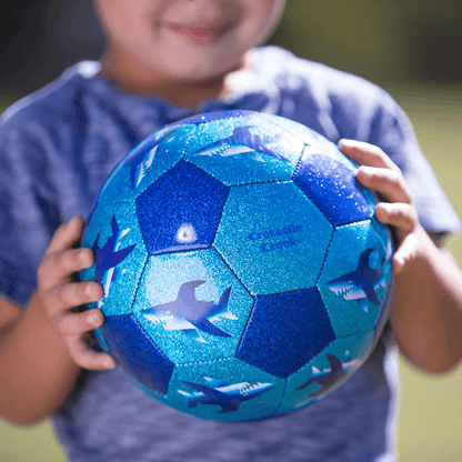 Crocodile Creek Glitter Soccer Ball - Shark City (Size 3)