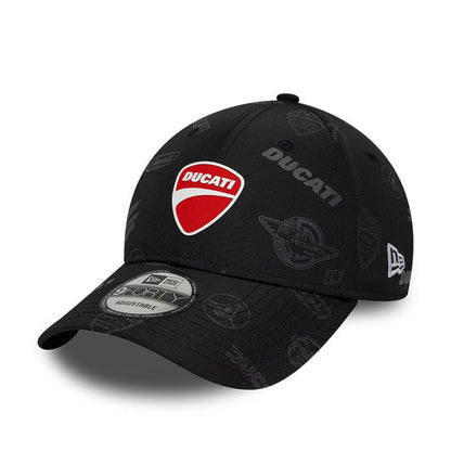 Pictured is this Ducati Motor Logo All Over Print 9FORTY cap in black. 1