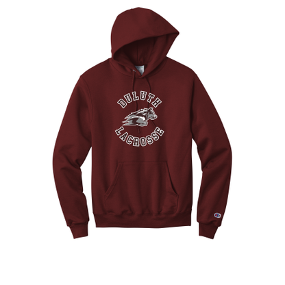 Duluth Lacrosse - Adult Champion® Powerblend® Pullover Hoodie with full color heat transfer logo