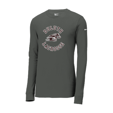 Duluth Lacrosse - Nike Dri-FIT Cotton/Poly Long Sleeve NKBQ5230 Tee with full color heat transfer logo