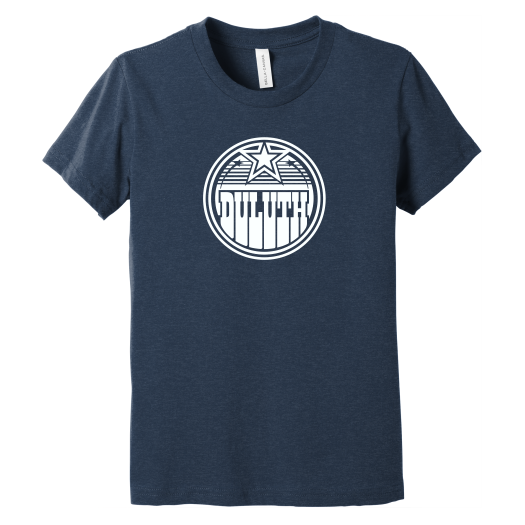 Duluth Squirts Hockey - BELLA+CANVAS BC3001cvc Youth and Adult Jersey Short Sleeve Tee with 1 color Duluth Hockey Circle logo