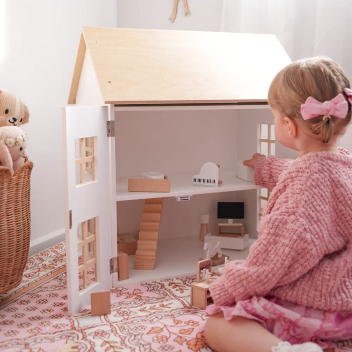 ELSA Doll House with Furniture & Doll Family Set