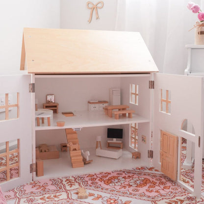 ELSA Doll House with Furniture & Doll Family Set