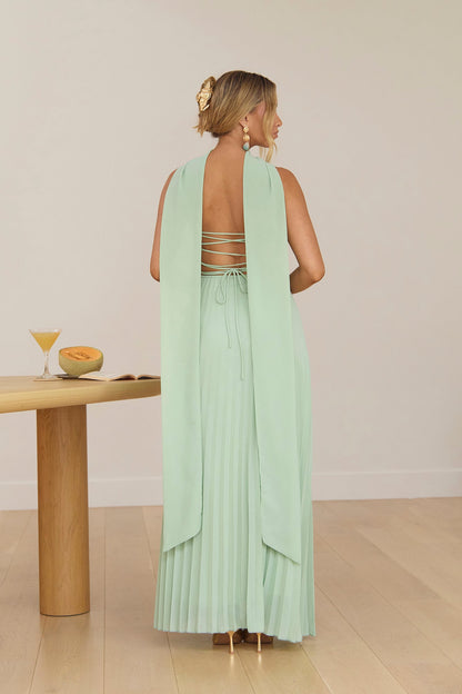 Rosewater Roads Strapless Maxi Dress Sage