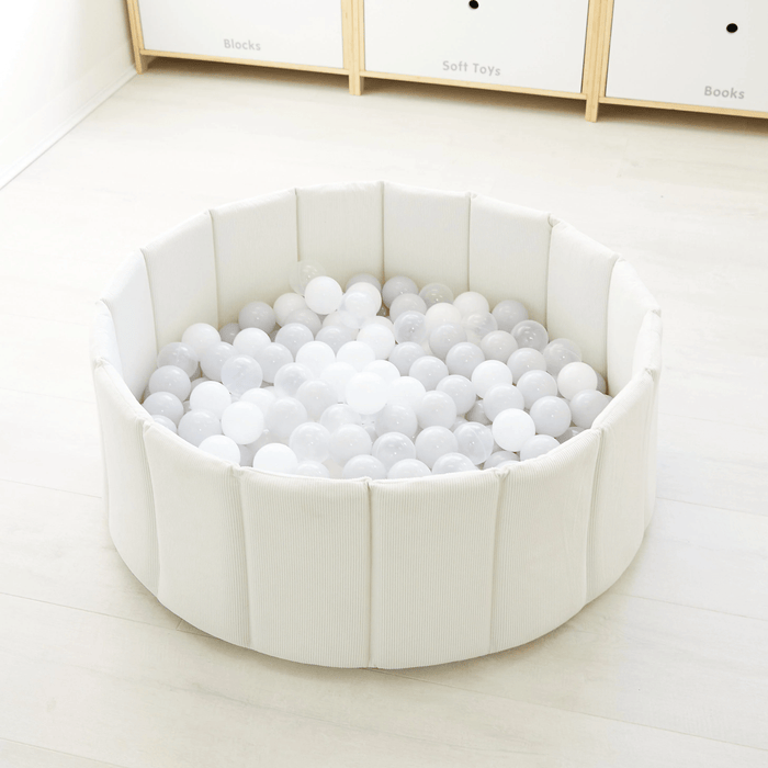 Foldable Corduroy Ball Pit Ivory