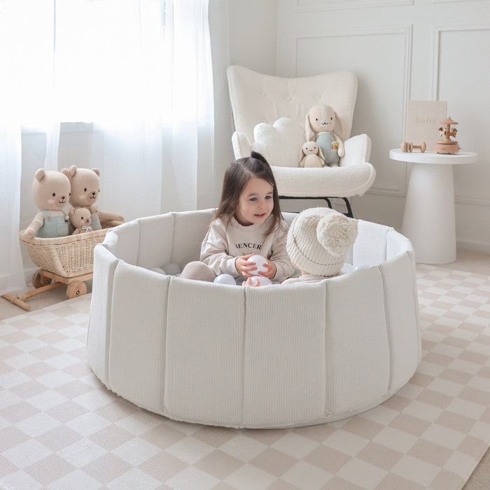 Foldable Corduroy Ball Pit Ivory