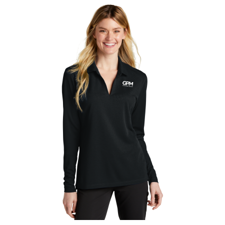 GPM - Nike Ladies Dri-FIT Micro Pique 2.0 Long Sleeve Polo with white GPM upper left embroidered logo