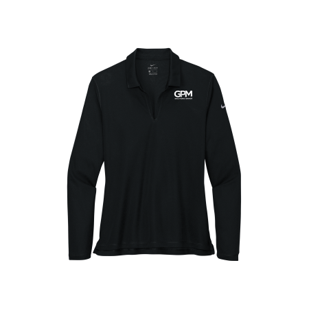 GPM - Nike Ladies Dri-FIT Micro Pique 2.0 Long Sleeve Polo with white GPM upper left embroidered logo