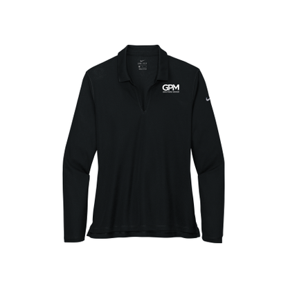 GPM - Nike Ladies Dri-FIT Micro Pique 2.0 Long Sleeve Polo with white GPM upper left embroidered logo