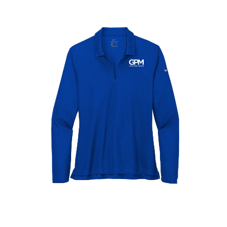 GPM - Nike Ladies Dri-FIT Micro Pique 2.0 Long Sleeve Polo with white GPM upper left embroidered logo