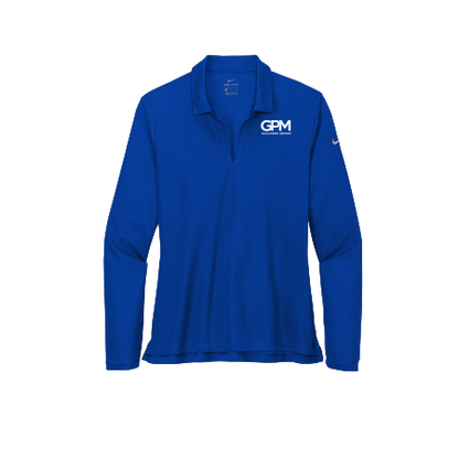 GPM - Nike Ladies Dri-FIT Micro Pique 2.0 Long Sleeve Polo with white GPM upper left embroidered logo
