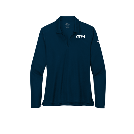 GPM - Nike Ladies Dri-FIT Micro Pique 2.0 Long Sleeve Polo with white GPM upper left embroidered logo