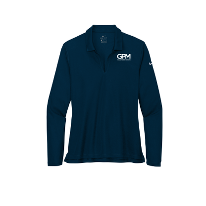 GPM - Nike Ladies Dri-FIT Micro Pique 2.0 Long Sleeve Polo with white GPM upper left embroidered logo