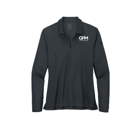 GPM - Nike Ladies Dri-FIT Micro Pique 2.0 Long Sleeve Polo with white GPM upper left embroidered logo
