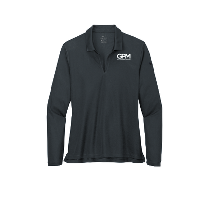 GPM - Nike Ladies Dri-FIT Micro Pique 2.0 Long Sleeve Polo with white GPM upper left embroidered logo
