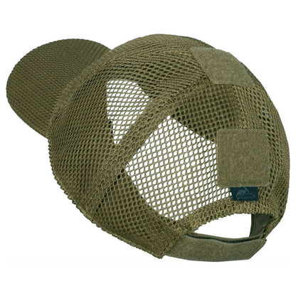 top of olive green helikon mesh baseball cap