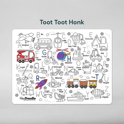 HeyDoodle Reusable Silicone Drawing Mat Toot Toot Honk