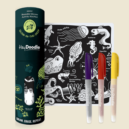 HeyDoodle Reusable Silicone MiniMat Glow-in-the-Deep