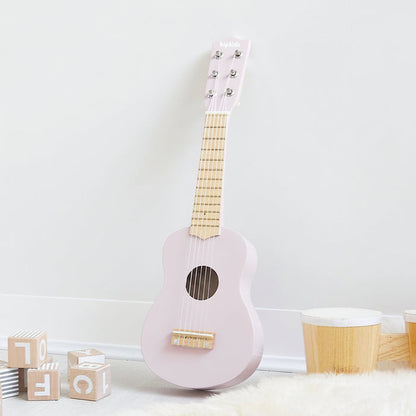 HipKids Wooden Toy Guitar Soft Pink