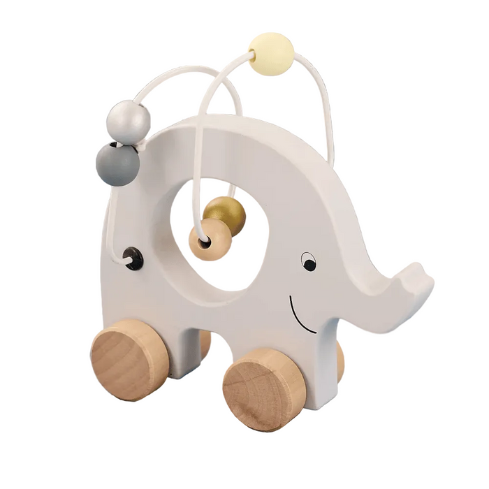 JaBaDaBaDo Pull Elephant with Abacus Silver