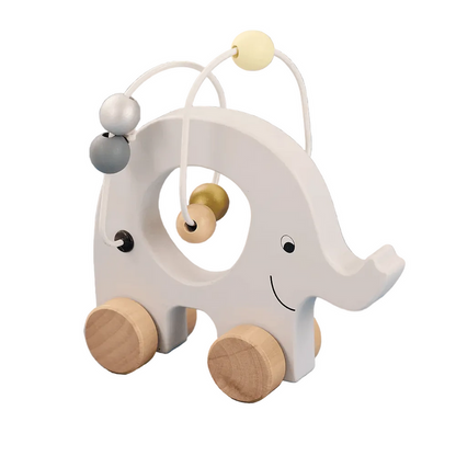 JaBaDaBaDo Pull Elephant with Abacus Silver