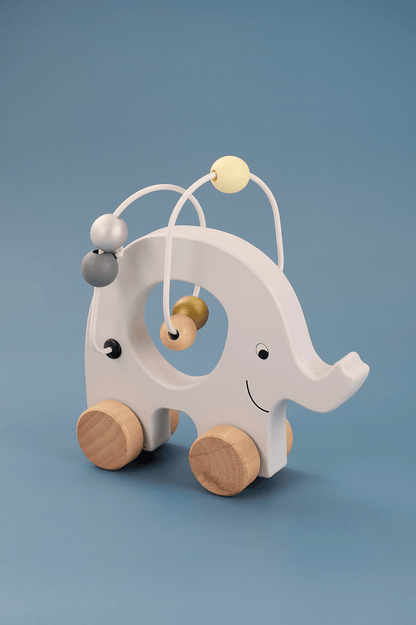 JaBaDaBaDo Pull Elephant with Abacus Silver