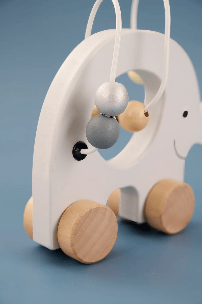 JaBaDaBaDo Pull Elephant with Abacus Silver