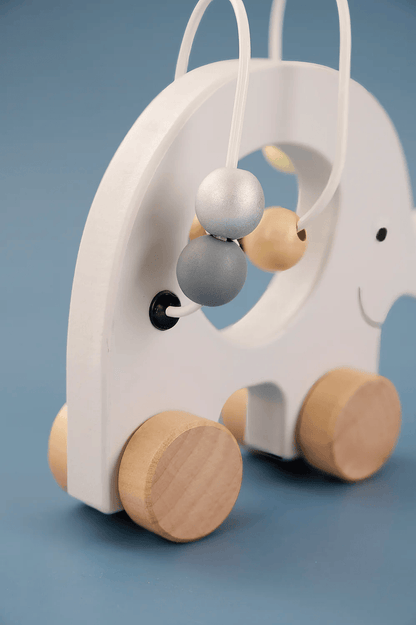 JaBaDaBaDo Pull Elephant with Abacus Silver